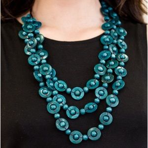 New BERMUDA BELLE" BLUE NECKLACE & EARRING SET